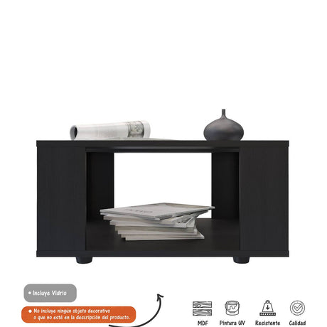 Mesa de Centro Harmony Wengue 60x31cm Rectangular con Patas y con Compartimientos - Mesas de Centro | Bylmo