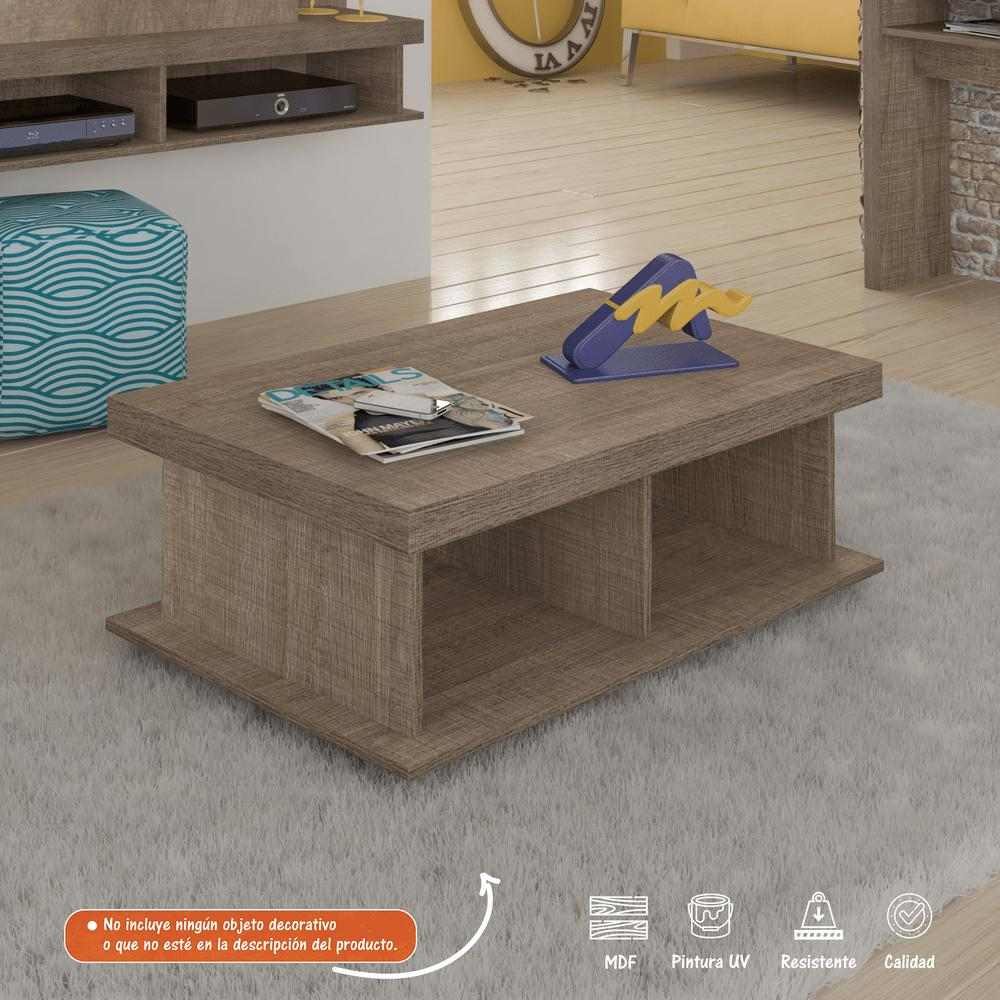 Mesa de Centro Dunas Cafe 90x35cm Rectangular con Ruedas - Mesas | Bylmo