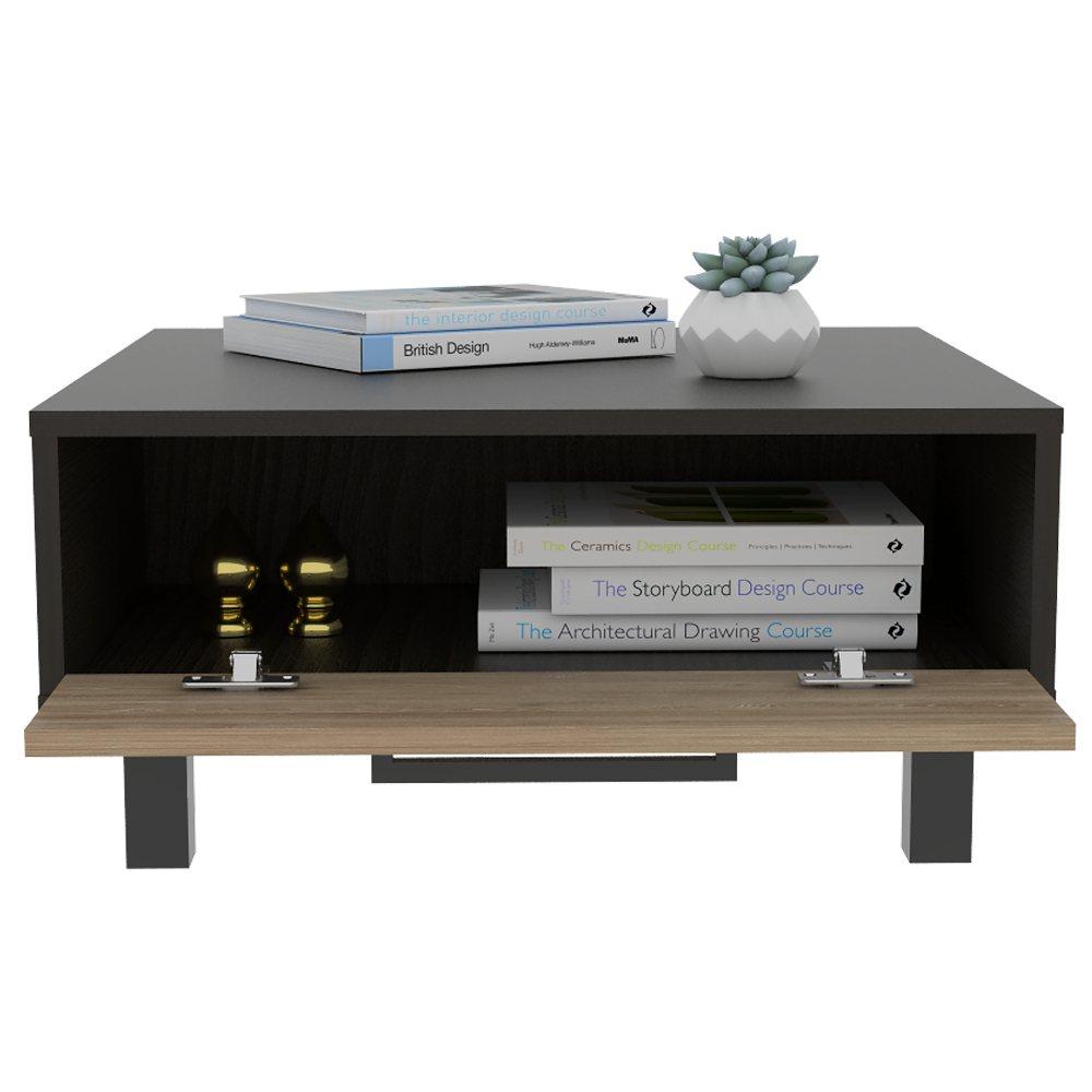 Mesa de Centro Kaia Wengue y Miel 28.3x60cm Rectangular Con Patas - Mesas | Bylmo