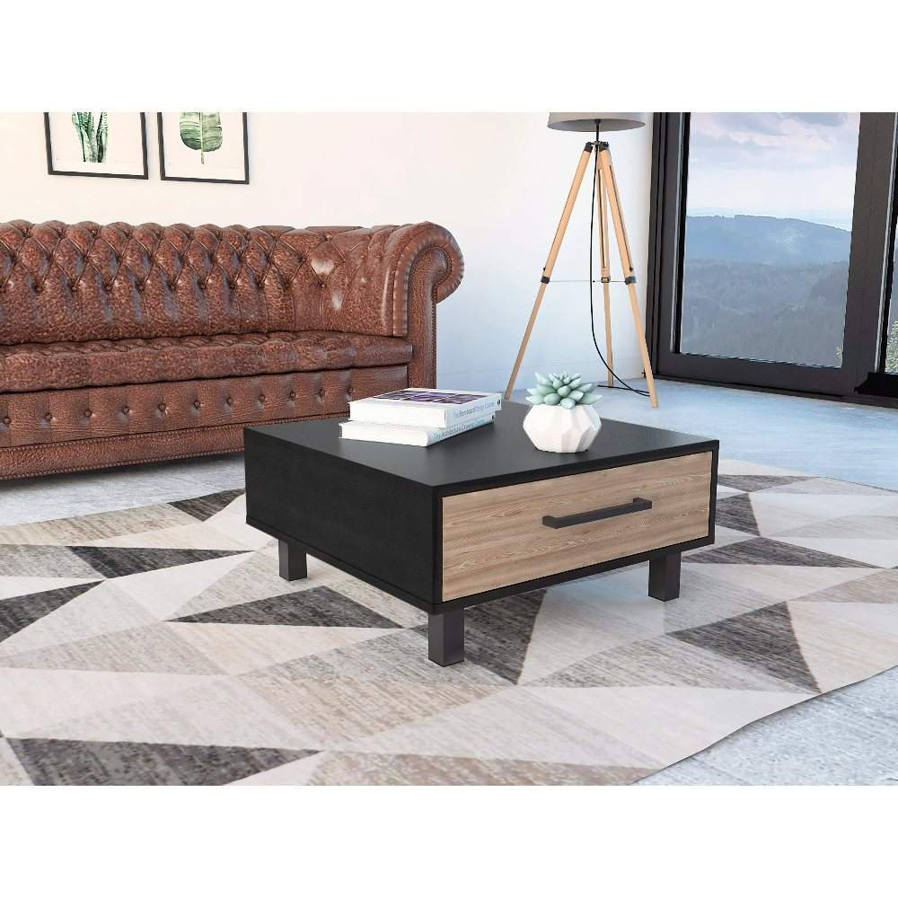 Mesa de Centro Kaia Wengue y Miel 28.3x60cm Rectangular Con Patas - Mesas | Bylmo