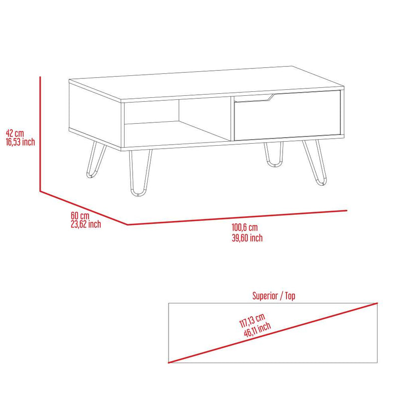 Mesa Mónaco Duna y Onix 100 cm con Un Cajón