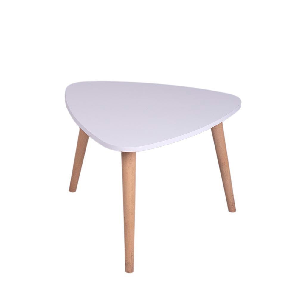 Mesa de Centro Blanco 60x40cm Triangular con Patas - Mesas | Bylmo