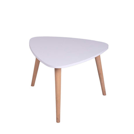 Mesa de Centro Blanco 60x40cm Triangular con Patas - Mesas | Bylmo