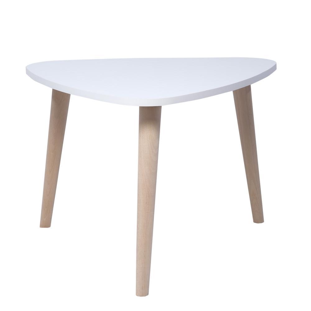 Mesa de Centro Blanco 60x40cm Triangular con Patas - Mesas | Bylmo