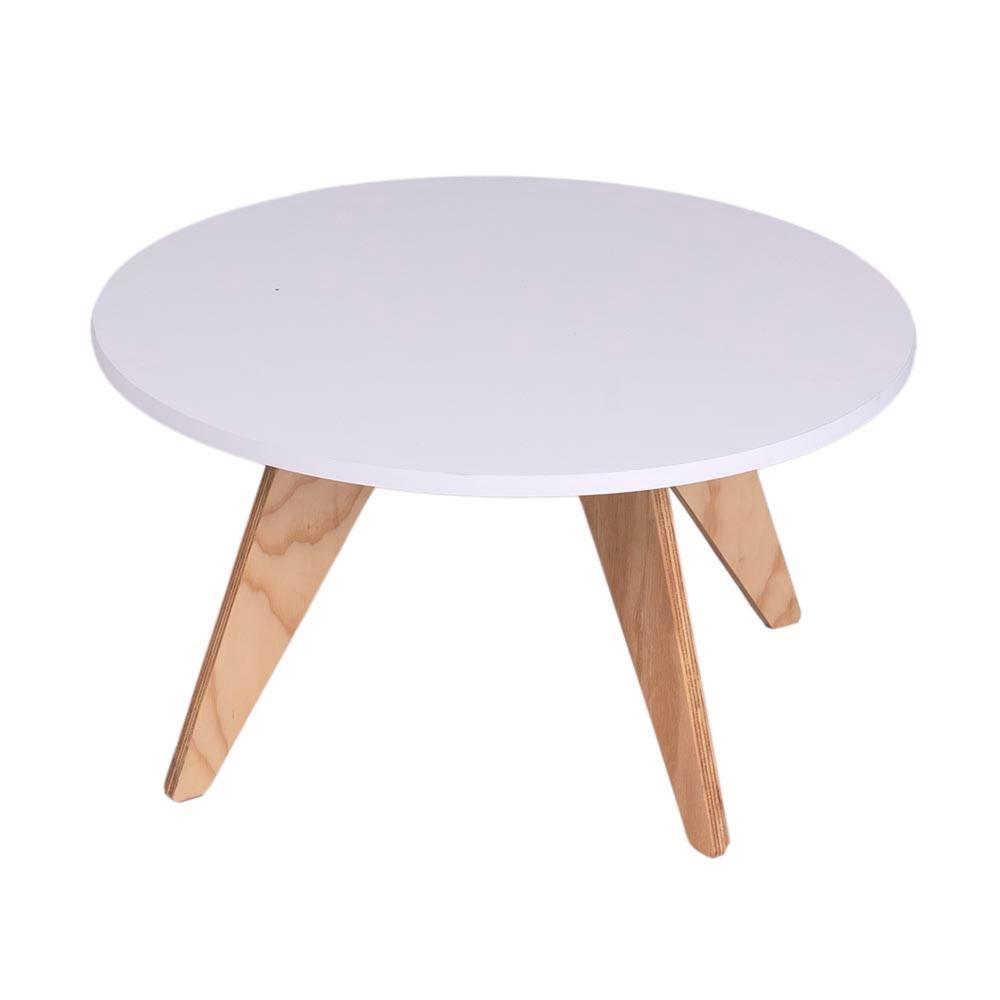 Mesa de Centro Neusa Blanco 60x34cm Circular con Patas - Mesas | Bylmo