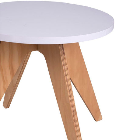 Mesa de Centro Neusa Blanco 60x34cm Circular con Patas - Mesas | Bylmo