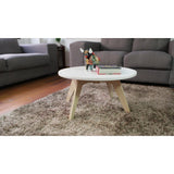 Mesa de Centro Neusa Blanco 60x34cm Circular con Patas - Mesas | Bylmo