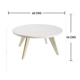 Mesa de Centro Neusa Blanco 60x34cm Circular con Patas - Mesas | Bylmo