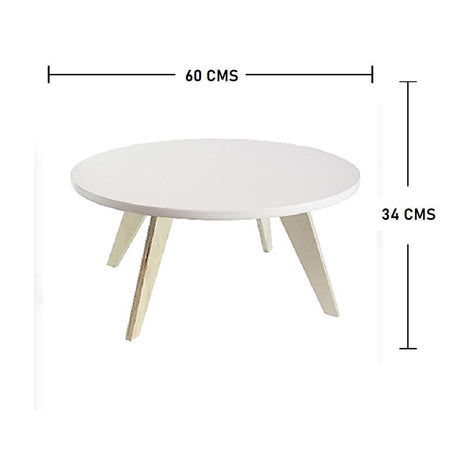 Mesa de Centro Neusa Blanco 60x34cm Circular con Patas - Mesas | Bylmo