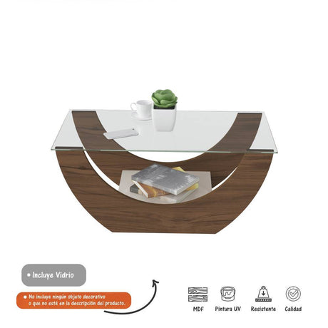 Mesa de Centro Onda Almendra 82x36cm Cuadrado - Mesas | Bylmo