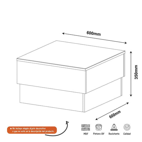 Mesa de Centro Parati Cafe 60x35cm Cuadrado - Mesas | Bylmo