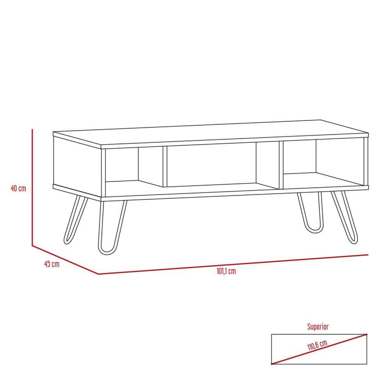 Mesa Vegas Miel y Plomo 101 cm Rectangular