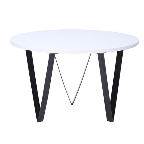 Mesa de Centro Vitory Blanco 60x36cm Circular con Patas Metálicas - Mesas | Bylmo