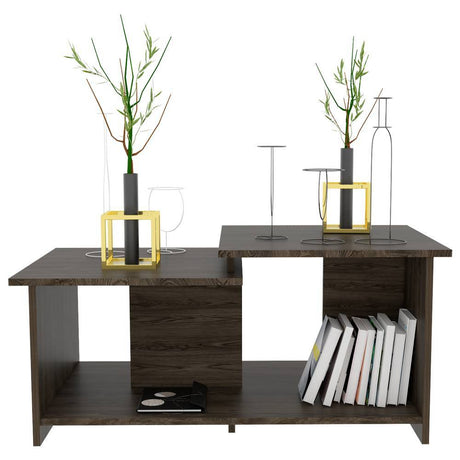 Mesa de Centro Wema Coñac 89.3x41.6cm Rectangular y con Compartimientos - Mesas | Bylmo