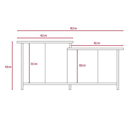 Mesa de Centro Wema Coñac 89.3x41.6cm Rectangular y con Compartimientos - Mesas | Bylmo
