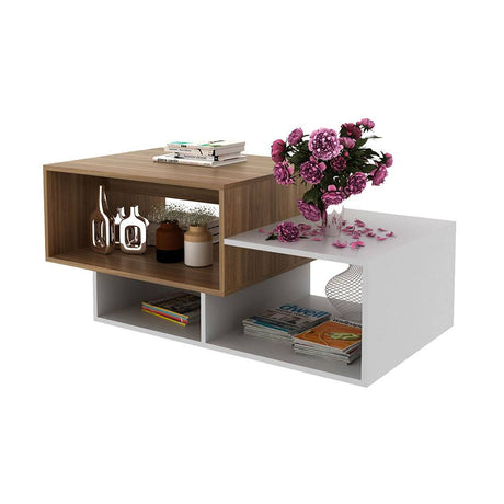 Mesa Albacete Cafe y Blanco 110 cm - Mesas | Bylmo