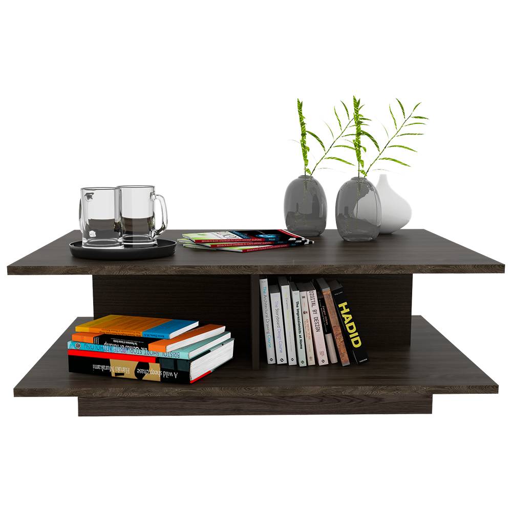 Mesa de Centro Bengala Coñac 100x37cm Rectangular y con Compartimientos - Mesas | Bylmo