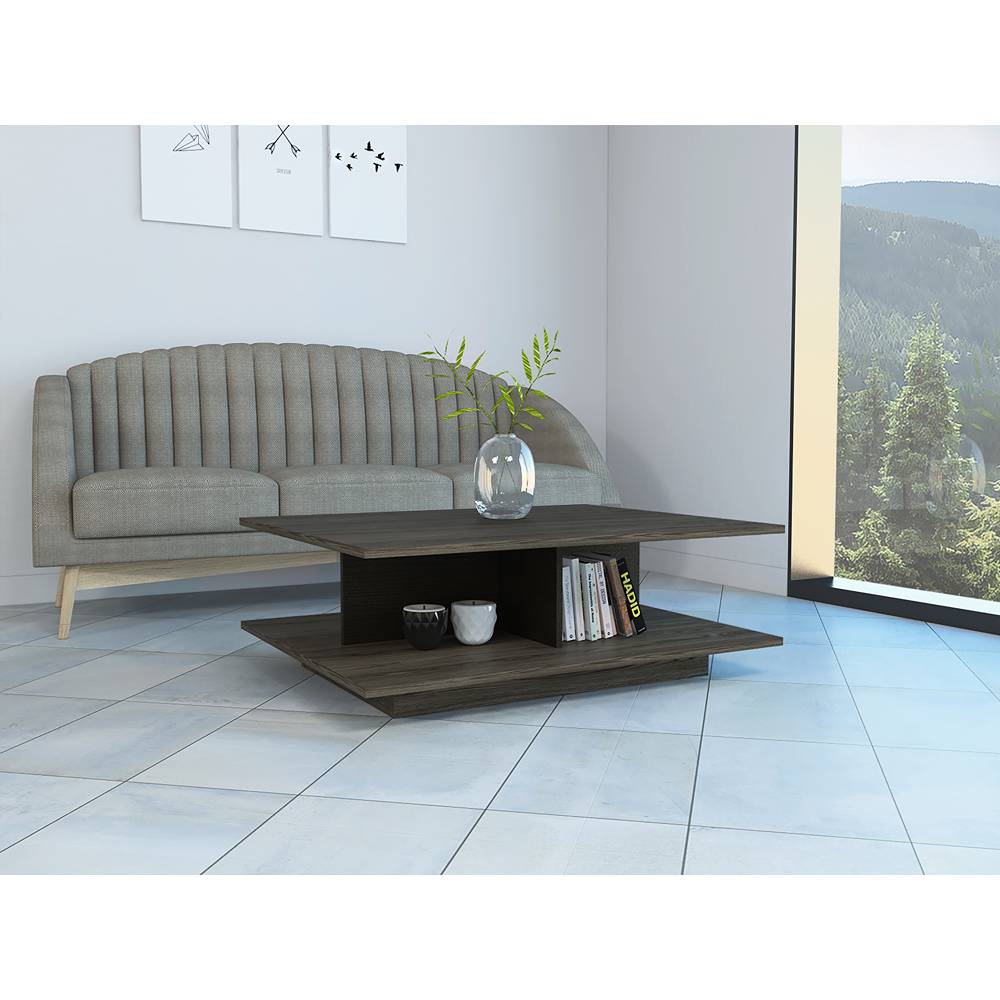 Mesa de Centro Bengala Coñac 100x37cm Rectangular y con Compartimientos - Mesas | Bylmo