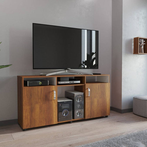 Mueble TV, 2 puertas, 2 compartimientos abiertos, pasacables - Basauri -  MEBLERO