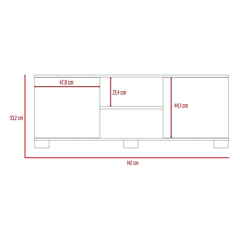 Rack Aurora Blanco 142 cm con Dos Puertas