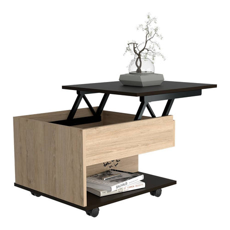 Mesa de Centro Rovere 55x39cm Rectangular Transformable Con Ruedas - Mesas | Bylmo