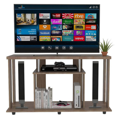 Mesa para TV Lannes Miel 120.9x67cm Para TV Hasta 50 Pulgadas sin Cajones y con Patas - Muebles para TV | Bylmo
