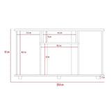 Mesa para TV Lannes Rovere 121x67cm Para TV Hasta 50 Pulgadas sin Cajones y con Patas - Muebles para TV | Bylmo