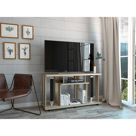 Mesa para TV Lannes Rovere 120.9x67cm Para TV Hasta 55 Pulgadas sin Cajones y con Patas - Muebles para TV | Bylmo