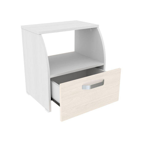 Mesa de Noche x 2 Campiña Blanco 45.4x49.3cm con Un Cajón y con Un Compartimiento - Mesas de Noche | Bylmo