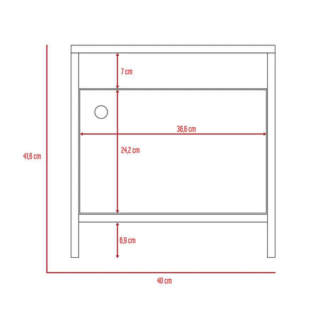 Mesa de Noche Colore Macadamia 40x41.6cm con Una Puerta - Mesas de Noche | Bylmo