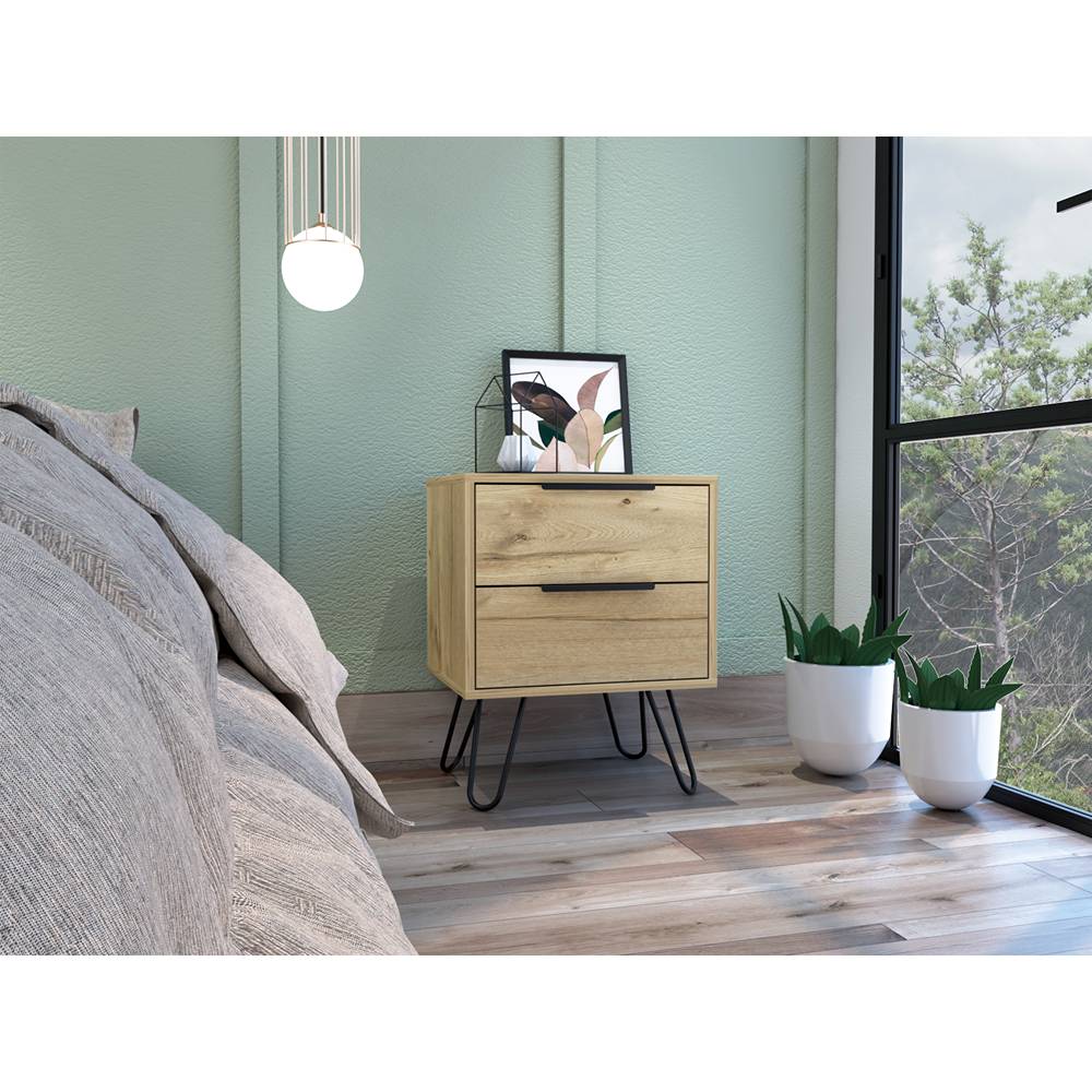 Mesa de Noche Concept D Duna 45x57cm con Dos Cajones - Mesas de Noche | Bylmo