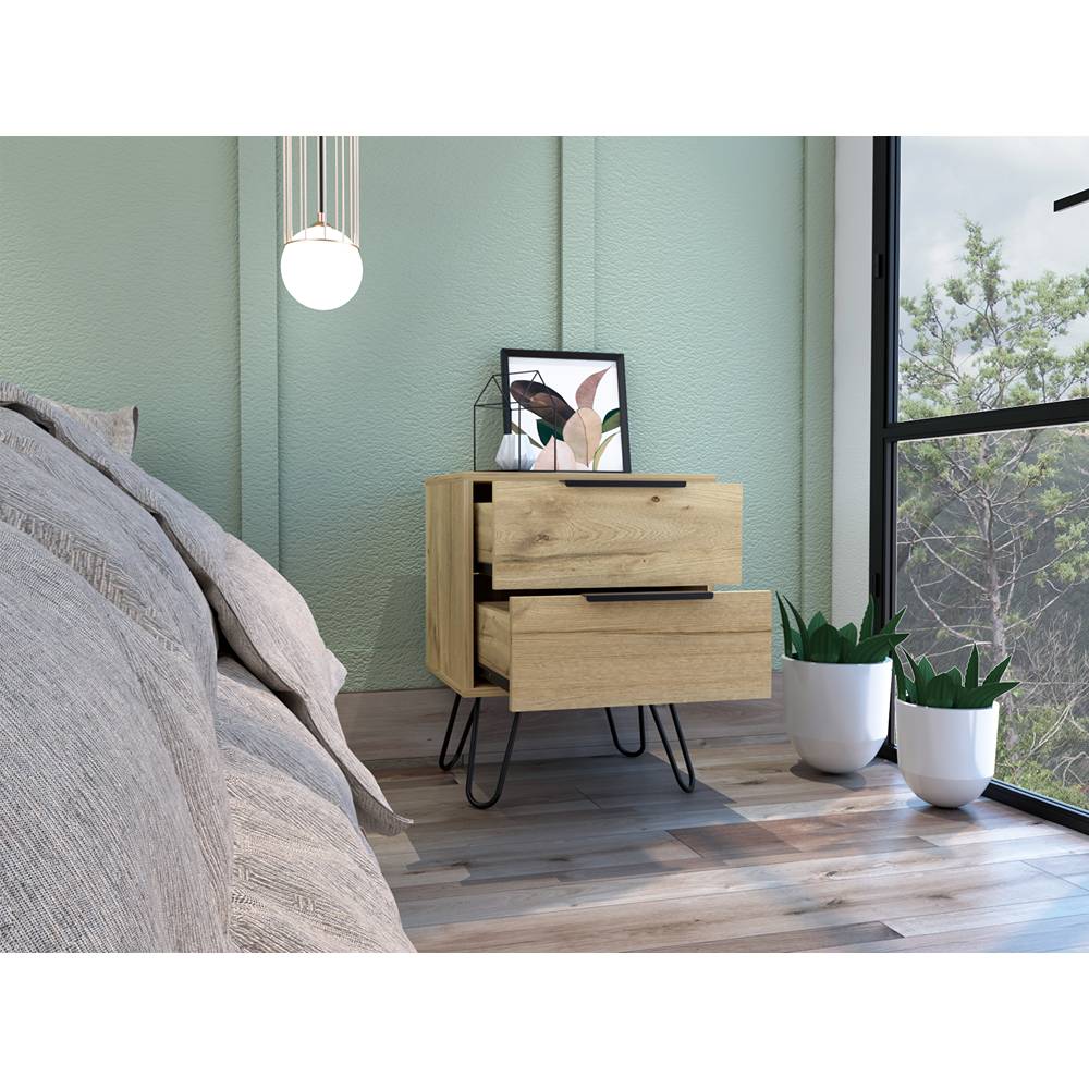 Mesa de Noche Concept D Duna 45x57cm con Dos Cajones - Mesas de Noche | Bylmo