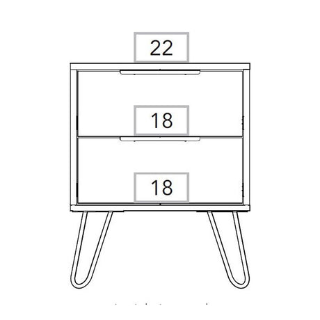 Mesa de Noche Concept D Duna 45x57cm con Dos Cajones - Mesas de Noche | Bylmo