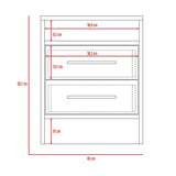 Mesa de Noche Eter Macadamia 40x50.7cm con Dos Cajones y con Un Compartimiento - Mesas de Noche | Bylmo