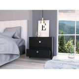 Mesa de Noche Idaly Wengue 60 cm con Dos Cajones - Mesas de Noche | Bylmo