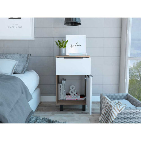 Mesa de Noche Kaia Z Miel 41x70cm con Un Cajón y con Una Puerta - Mesas de Noche | Bylmo