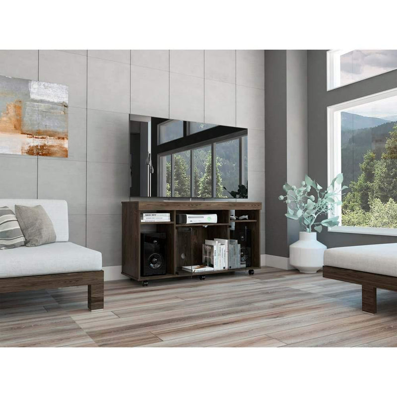 Mesa de TV blanco con puertas cristal 170x51x56cm - Muebles Chaflan