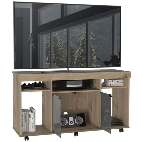 Mesa para TV Vermon Duna 121 cm con Puertas de Vidrio - Muebles para TV | Bylmo