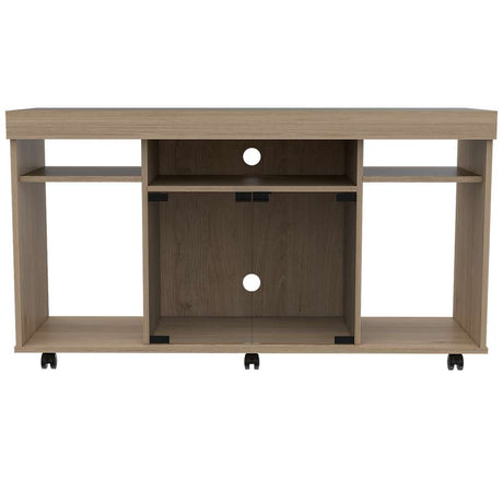 Mesa para TV Varmon Rovere 121.1x67cm Para TV Hasta 50 Pulgadas con Un Cajón con Ranuras para Cables y con Ruedas - Muebles para TV | Bylmo