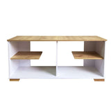 Mesa para TV Flow Vienes y Blanco 120 cm con Entrepaños - Muebles para TV | Bylmo