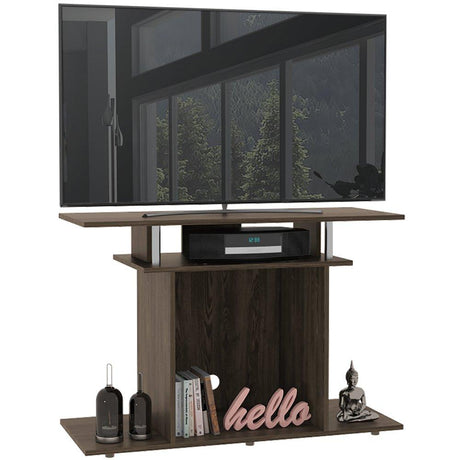 Mesa para TV Invy Coñac 99.5x68.4cm Para TV Hasta 43 Pulgadas sin Cajones con Ranuras para Cables y con Patas - Muebles para TV | Bylmo