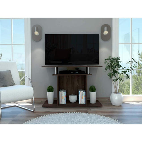 Mesa para TV Invy Coñac 99.5x68.4cm Para TV Hasta 43 Pulgadas sin Cajones con Ranuras para Cables y con Patas - Muebles para TV | Bylmo