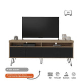 Rack Liberty Cafe y Negro 160 cm con Cuatro Puertas - Muebles para TV | Bylmo