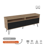 Rack Liberty Cafe y Negro 160 cm con Cuatro Puertas - Muebles para TV | Bylmo