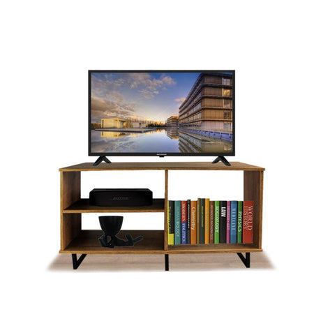 Mesa para TV Nueva York Amareto 110 cm con Entrepaños - Muebles para TV | Bylmo