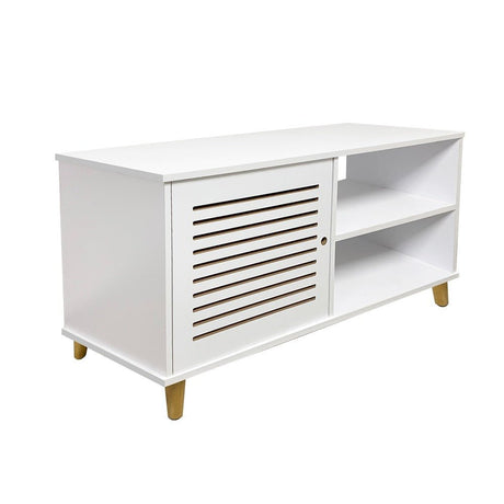 Rack Tolu Blanco 110 cm con Una Puerta - Muebles para TV | Bylmo