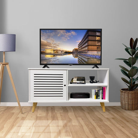 Rack Tolu Blanco 110 cm con Una Puerta - Muebles para TV | Bylmo