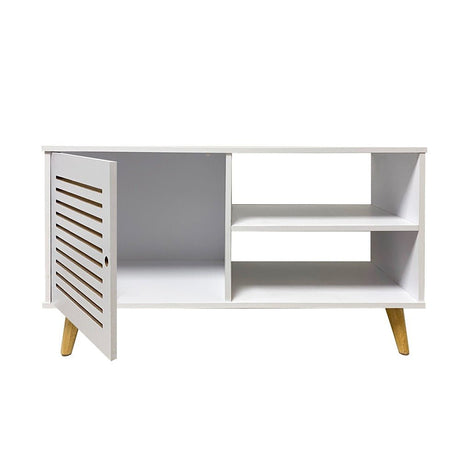 Rack Tolu Blanco 110 cm con Una Puerta - Muebles para TV | Bylmo