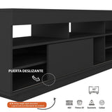 Rack de TV Treviso Negro 180x56cm Para TV Hasta 60 Pulgadas con Dos Cajones - Muebles para TV | Bylmo