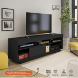 Rack de TV Treviso Negro 180x56cm Para TV Hasta 60 Pulgadas con Dos Cajones - Muebles para TV | Bylmo